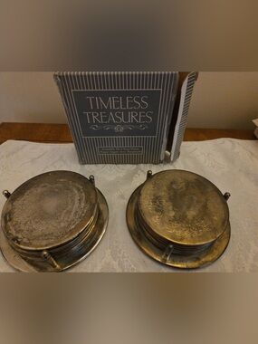 Timeless Treasures Silver-Plated Decorative Coasters - Set of 8